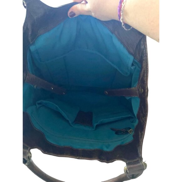 Solo Executive 16” Leather Bucket Tote Espresso One Size Travel Minimalist Large - Picture 13 of 16